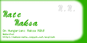 mate maksa business card