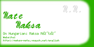 mate maksa business card